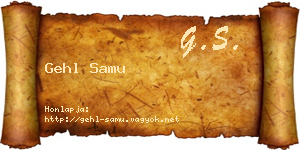 Gehl Samu névjegykártya